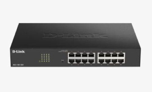D-LINK SWITCH 16 PORTE GIGABIT SMART MANAGED, FANLESS, 802.1Q VLAN, 802.1p QoS, 11 RACKMOUNT INSTALLATION